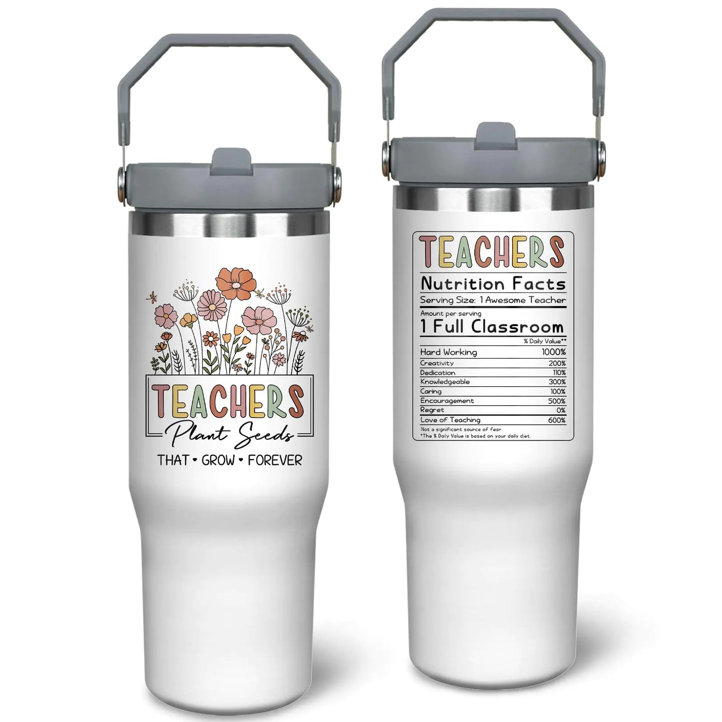 Teacher Tumbler Cup ā 30oz Stainless Steel Travel Coffee Mug for Teachers