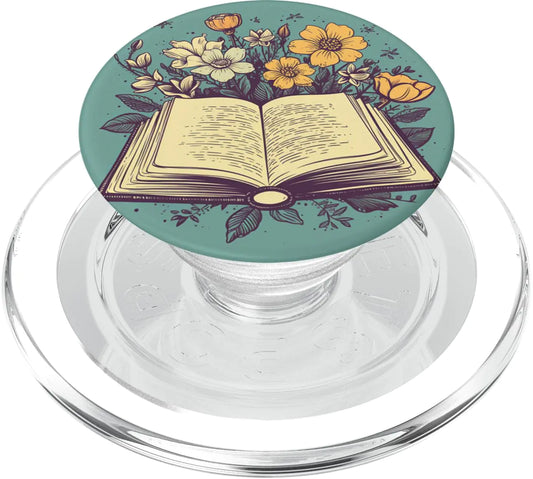 πΈπ Flower Book β Blossoming Book Lover PopGrip for iPhone (MagSafe Compatible)