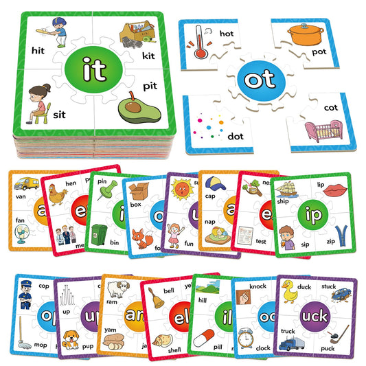 Phonics Puzzles & Rhyming Games for Kids – Learn to Read Flash Cards Set