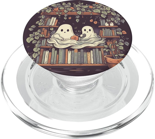 π»π Cute Ghosts Reading Books β Halloween Librarian PopGrip for iPhone (MagSafe Compatible)