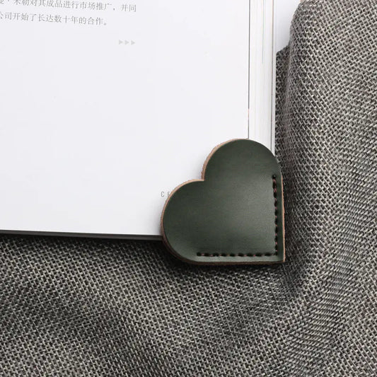 Mini Heart-Shaped PU Leather Bookmarks LONG LEAD ITEMS