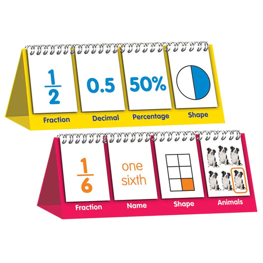 Junior Learning Fraction Flips – Double-Sided Flip Stand (Ages 6–9, Grades 2–3)