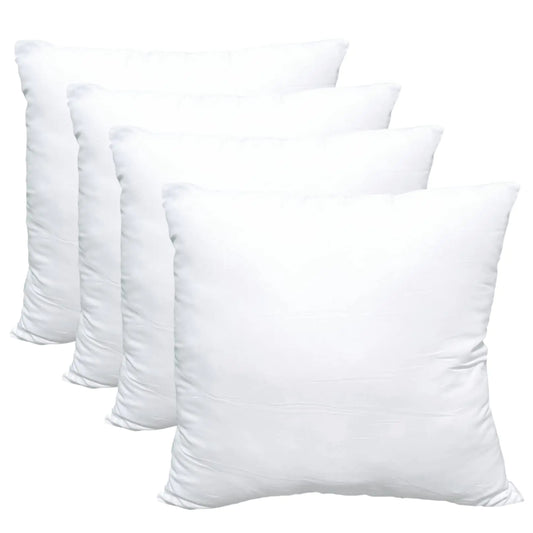 Obruosci Luxury Pillow Inserts β Pack of 4, 16x16 Inch Hypoallergenic Polyester Microfiber Cushion Fillers for Sofa, Bed & Chairs