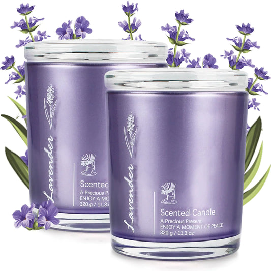 Lavender Candles 2 Pack 23oz Large Jar Lavender Candle