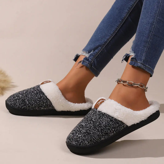 Winter Plush Slippers – Thick Bottom, Warm Indoor Shoes for Men & Women