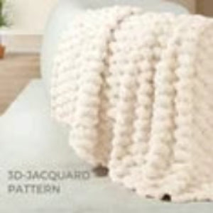 Whale Flotilla Queen Size Blanket – 90x90 Inches (Ivory)