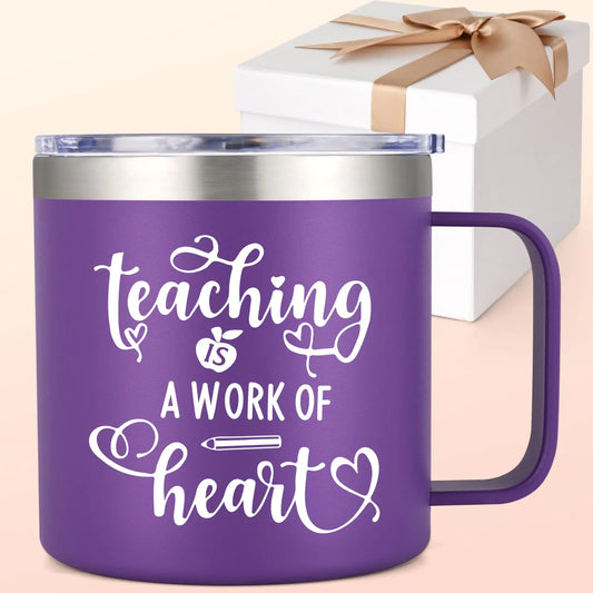 “Teaching Is a Work of Heart” – 14oz Teacher Mug Gift Set