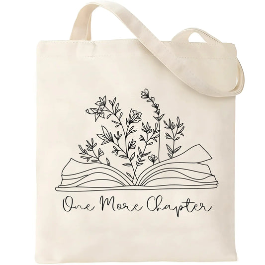 Haukea Aesthetic Canvas Book Tote Bag for Women