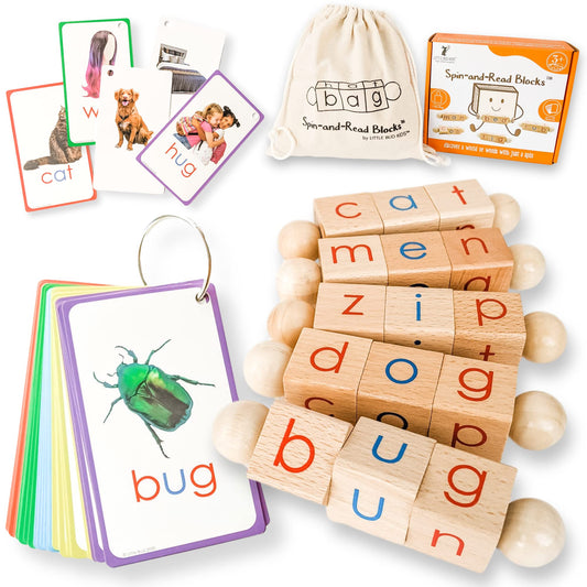 Spin-and-Read Montessori Phonetic Reading Blocks