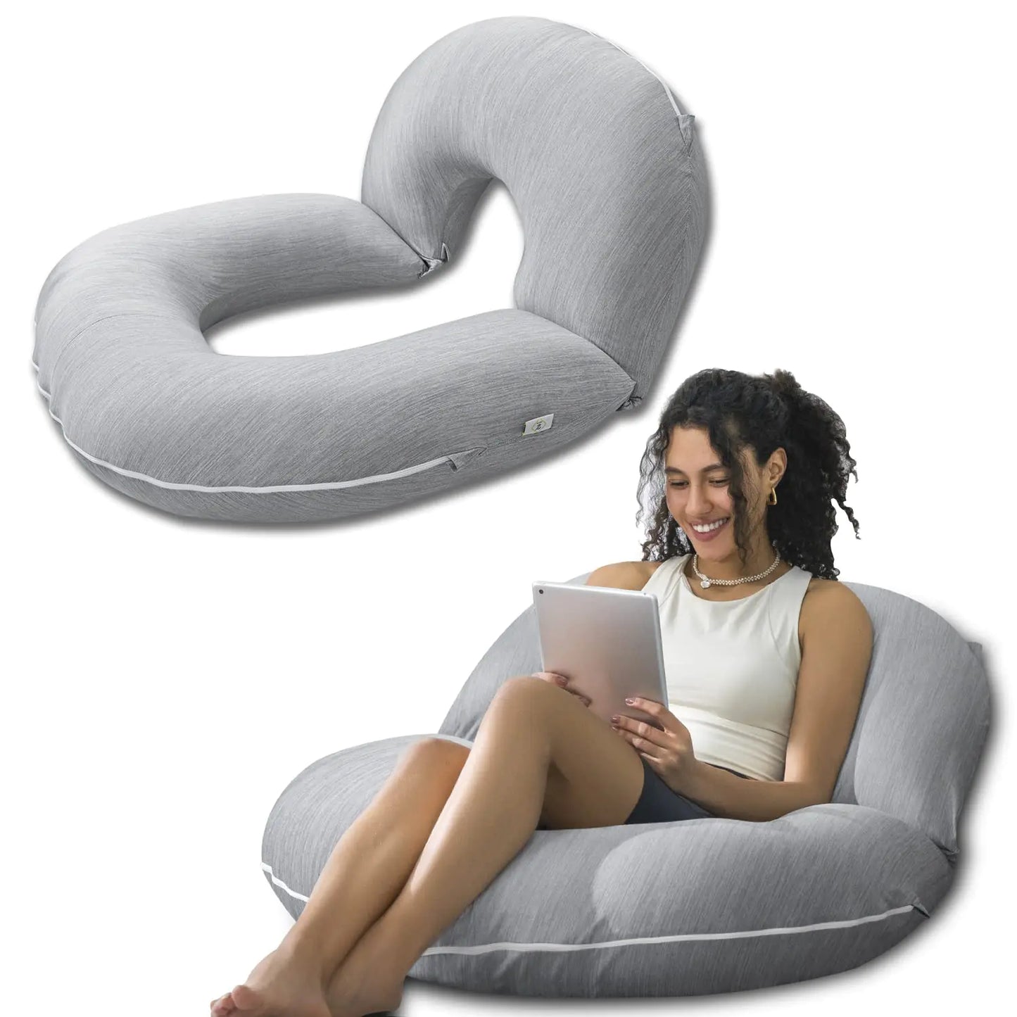 INSEN Full Body Reading Pillow – U-Shaped Backrest Pillow