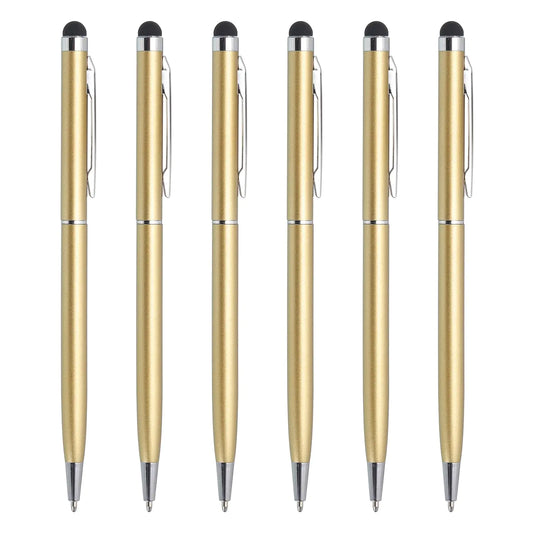 Metal Stylus Pen Ballpoint Pen 2 in 1 Universal Retractable Ink Pen with Stylus Tips