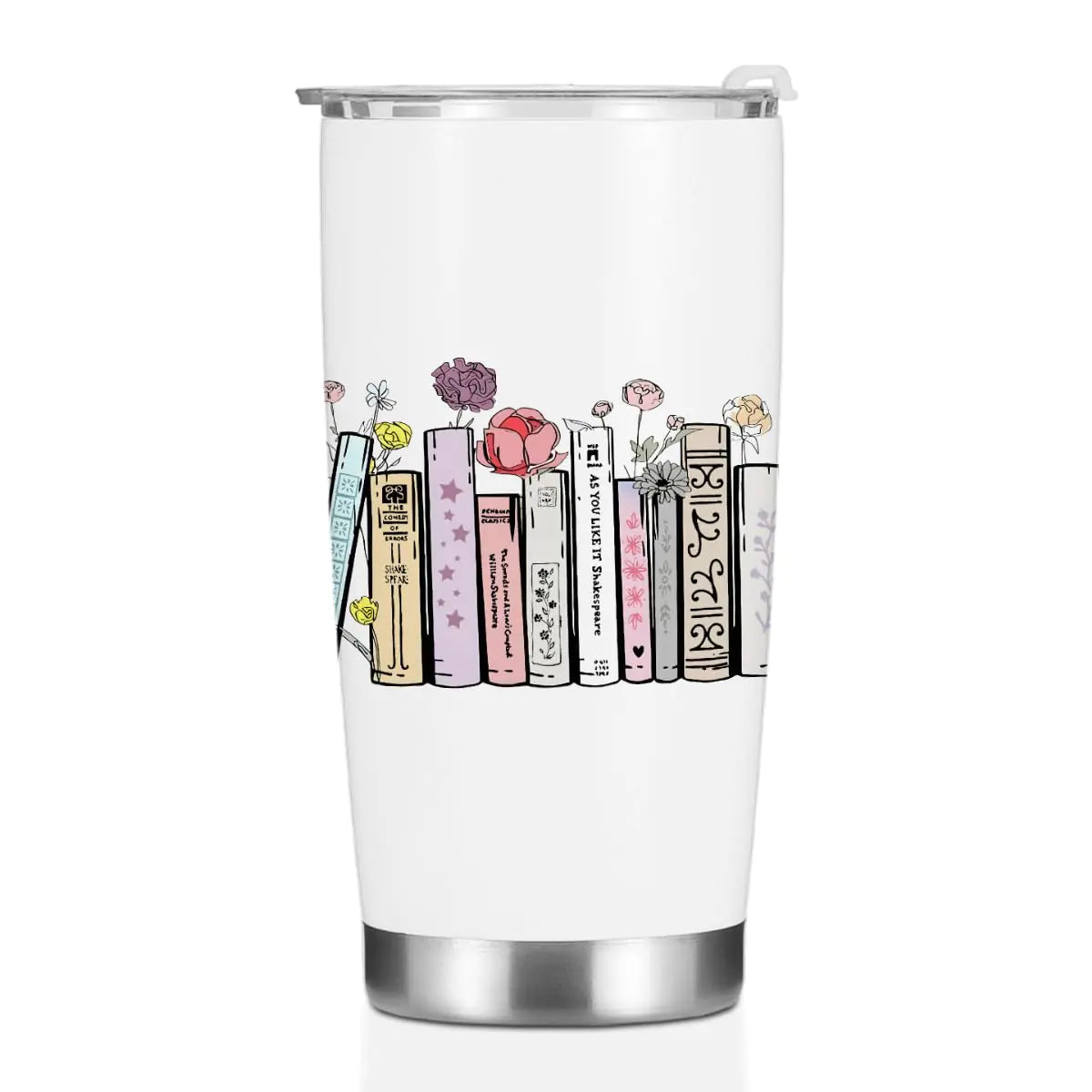 Book Lovers Gifts Stainless Steel Tumbler Book Club Gifts Bookish Gifts Coffee Mug with Lid 20 oz Thermal Cup Insulated Water Glasses Book Accessories Librarian Gifts for Women Girls Teacher Sister