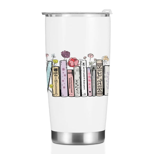 Book Lovers Gifts Stainless Steel Tumbler Book Club Gifts Bookish Gifts Coffee Mug with Lid 20 oz Thermal Cup Insulated Water Glasses Book Accessories Librarian Gifts for Women Girls Teacher Sister