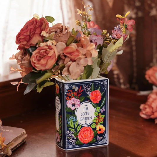 Ceramic Book Vase – The Secret Garden Inspired Flower Vase for Book Lovers