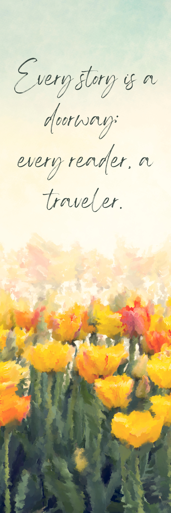 Bookmarks ~ 2" X 6" double sided pack of five; handmade