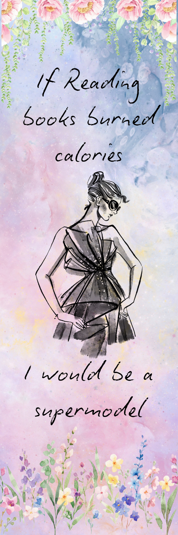 Bookmarks ~ 2" X 6" double sided pack of five; handmade