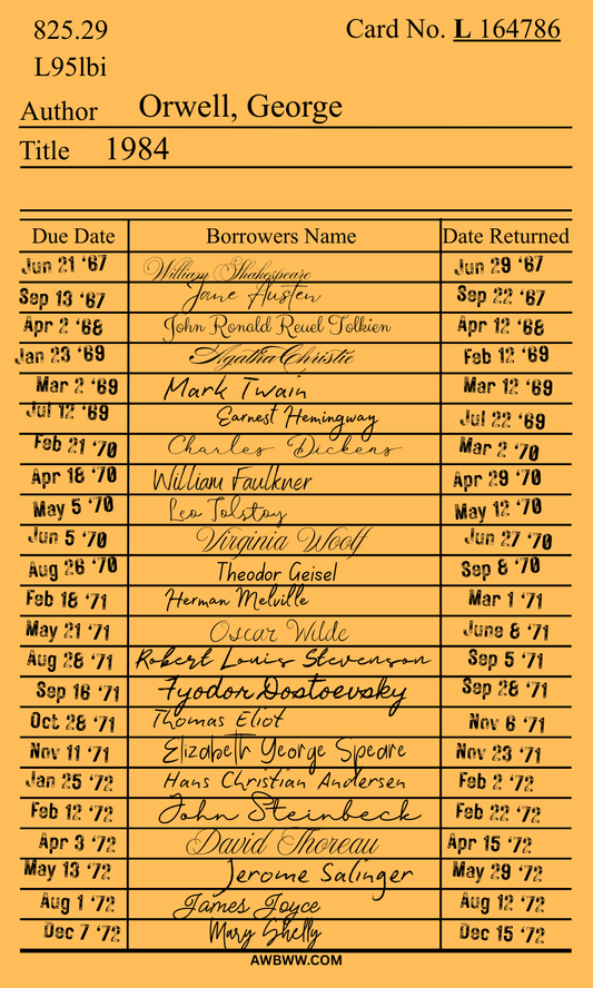 Library Bookmark 1984 by George Orwell