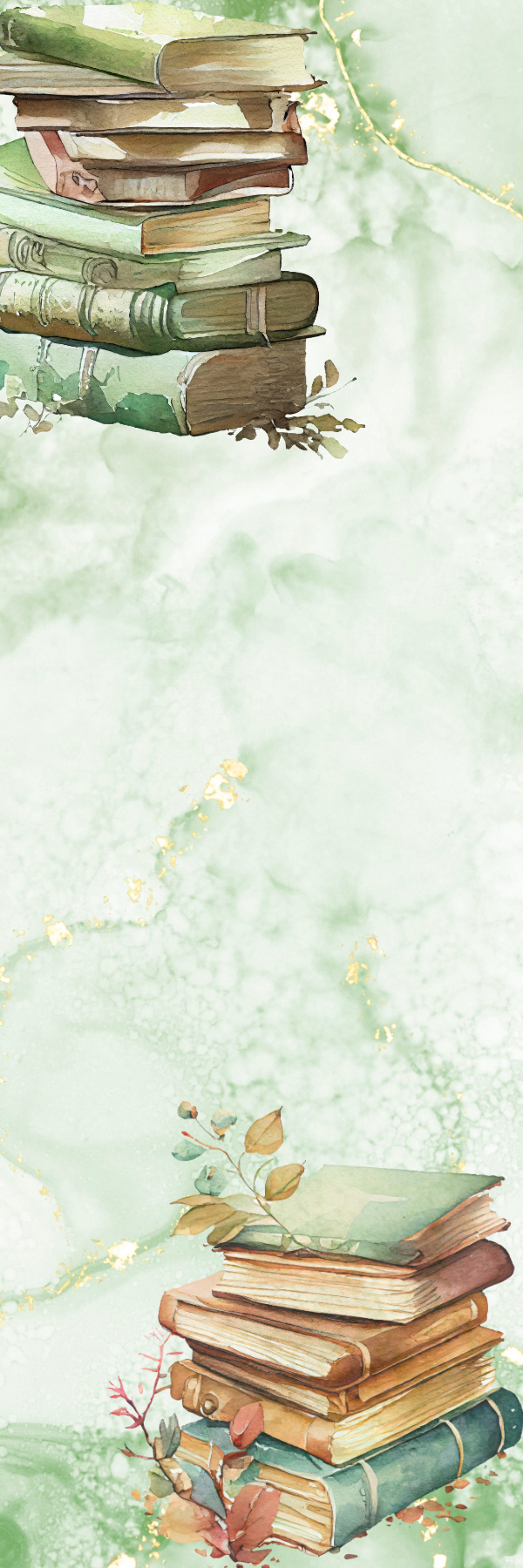 Bookmarks ~ 2" X 6" double sided pack of five; handmade