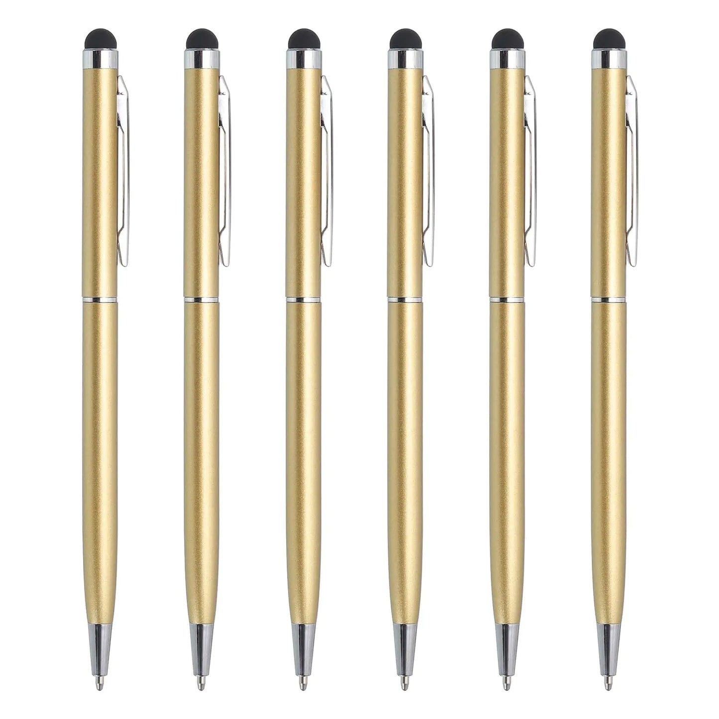 Metal Stylus Pen Ballpoint Pen 2 in 1 Universal Retractable Ink Pen with Stylus Tips