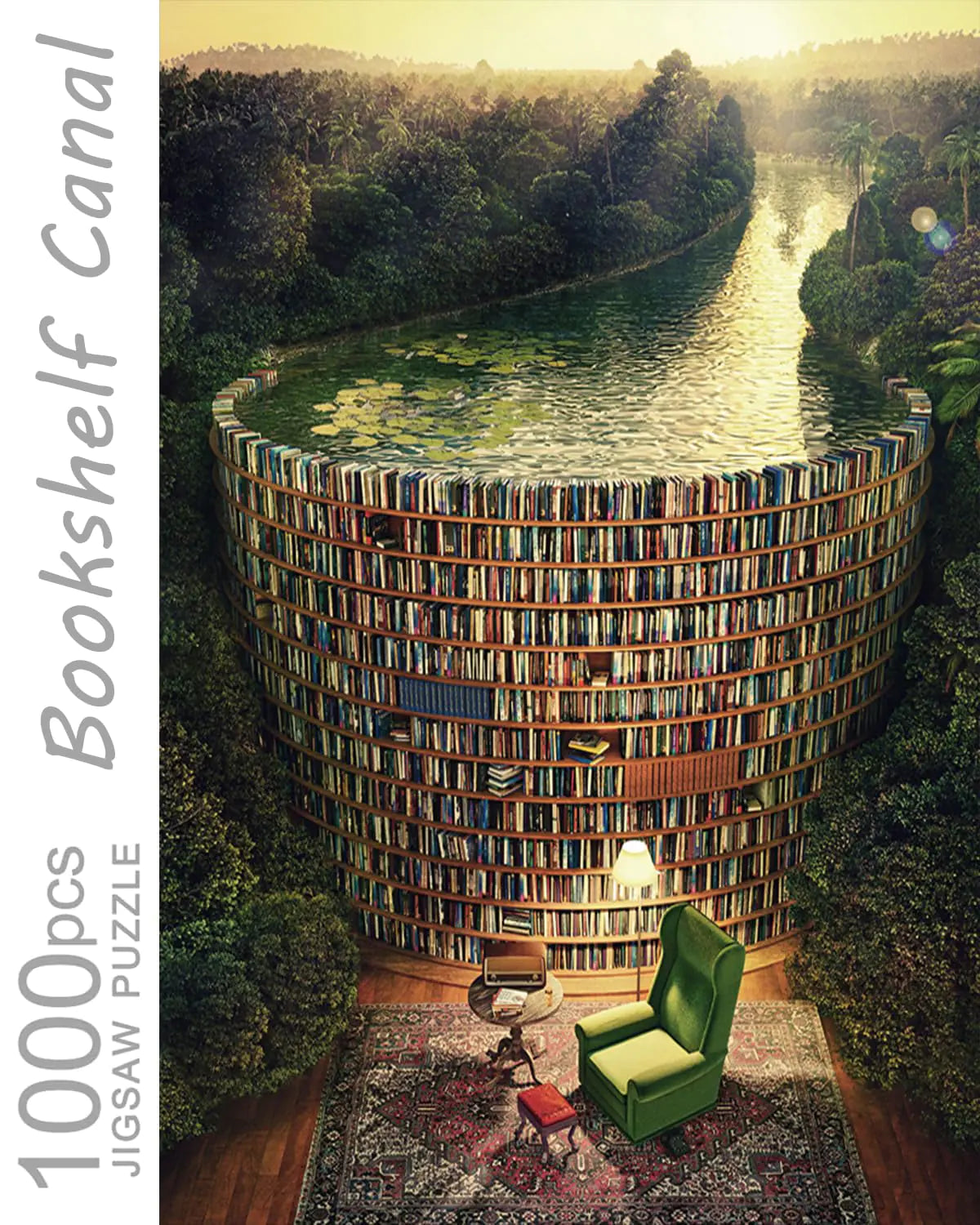 Bookshelf Canal 1000-Piece Jigsaw Puzzle for Adults