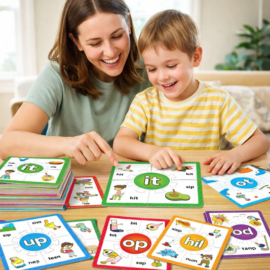 Phonics Puzzles & Rhyming Games for Kids – Learn to Read Flash Cards Set