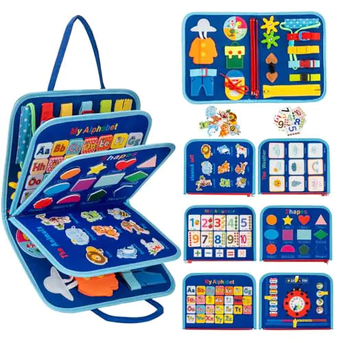 Toddler Busy Board – Montessori Sensory Toy for Ages 1–6