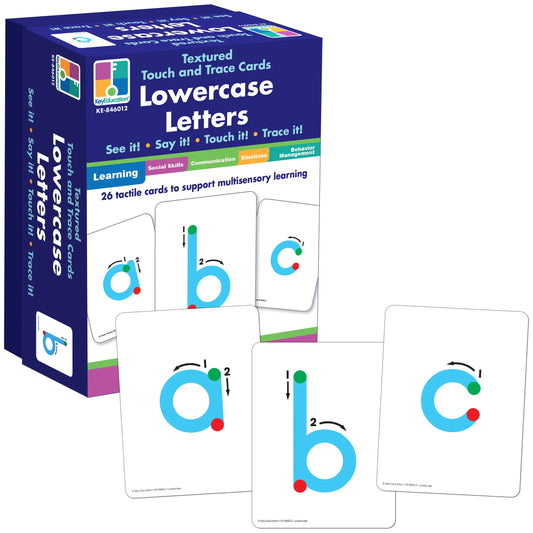 Key Education 26-Piece Textured Touch and Trace Alphabet Cards for Letter Recognition Practice Alphabet Writing