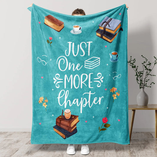 Book Lovers Throw Blanket – 60" x 50" Green Cozy Gift for Readers