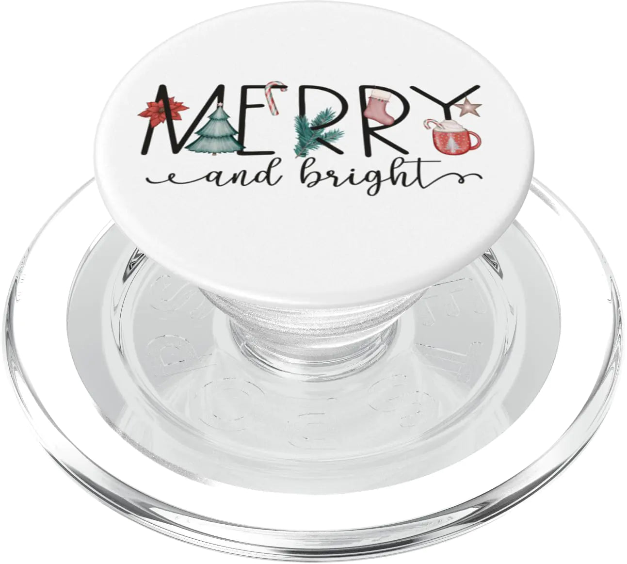Merry and Bright Merry Christmas PopSockets PopGrip for MagSafe