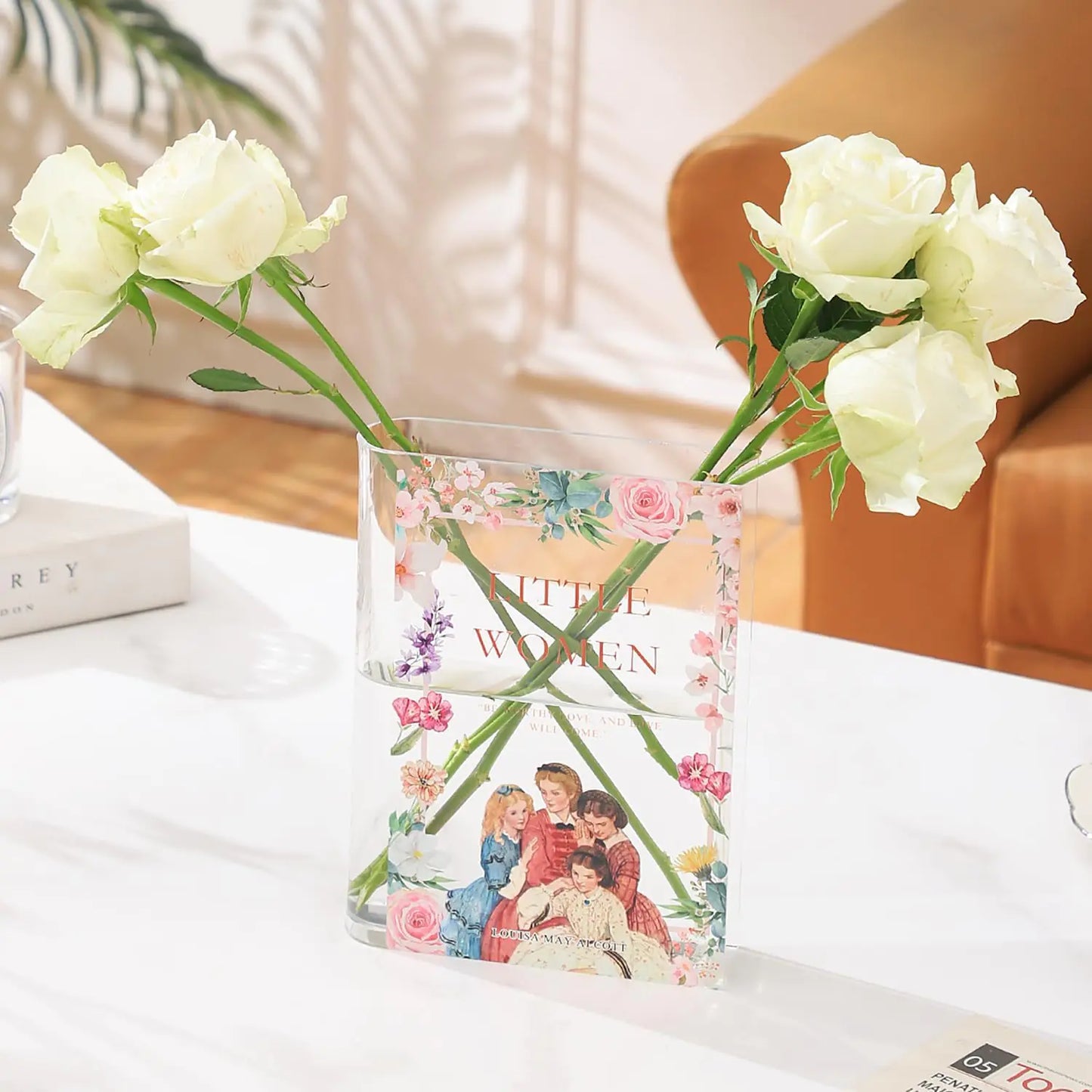 Acrylic Book Vase – A Clear Floral Display with Literary Charm
